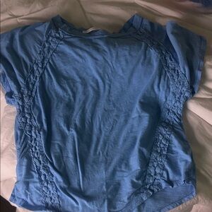 Altar'd State Sky Blue Lace Accent Blouse
